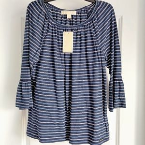 NWT P Michael Kors Blue Striped Top